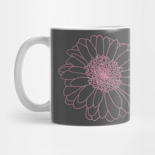 Pink Line Gerbera Floral Art Mug